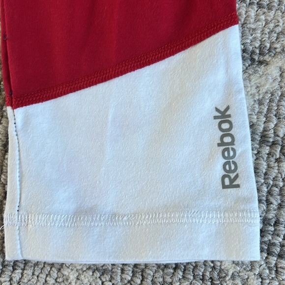 Red, white, and blue Reebok capri leggings - Picture 2 of 4